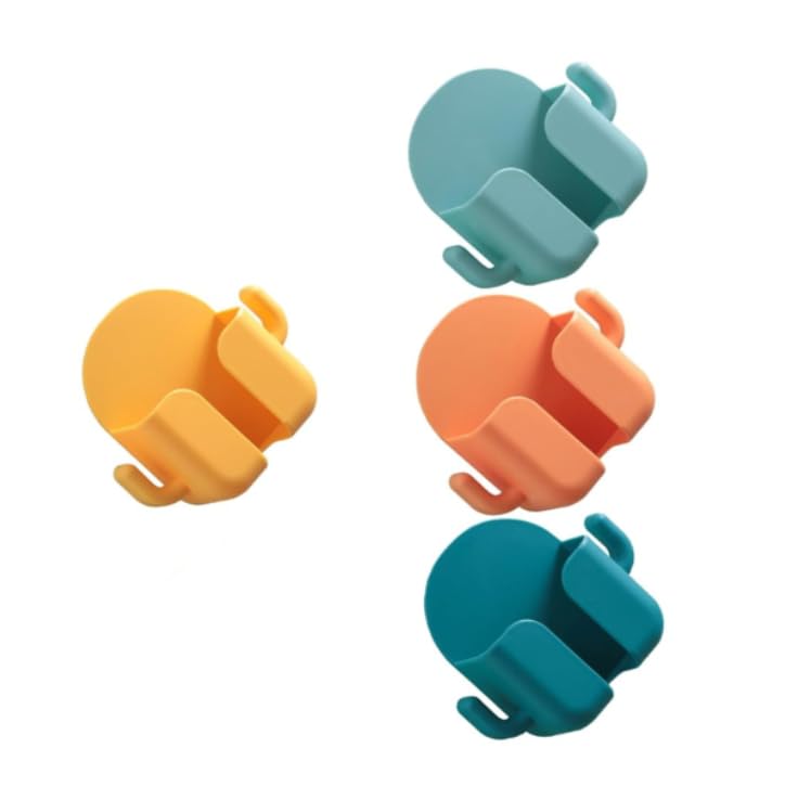 Zibuyu Wall Mount Phone Holder for Home and Office with Charging Port | 4PCS Self-Adhesive Organizer