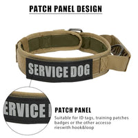 Qpets® Dog Collar Nylon Tactical Dog Collar with D Ring & Handle Adjustable Dog Collar with Reflective Safety Strip Dog Training Collar for Medium Large Dogs(XL, 20''-25.5'')