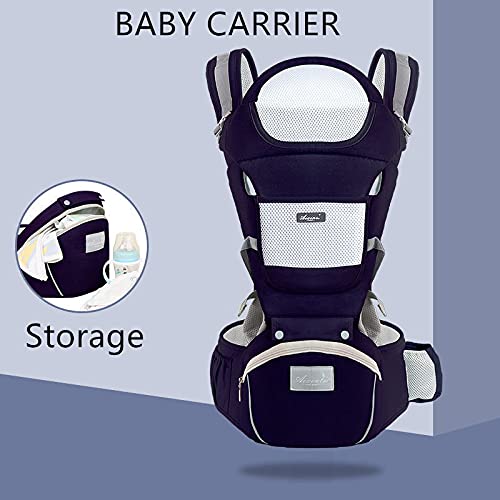 SNOWIE SOFT  6-in-1 Baby Carrier with Lumbar Support 360 All-Position Baby Wrap Carrier Front and Back Backpack Carrier for Breastfeeding Newborn Infant Toddler(7-66 Lb)