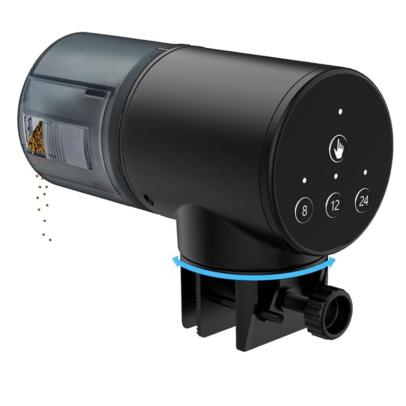 Qpets Automatic Fish Feeder for Aquariums with 200ml Capacity and Moisture Proof Lid | Adjustable Feeding Timer