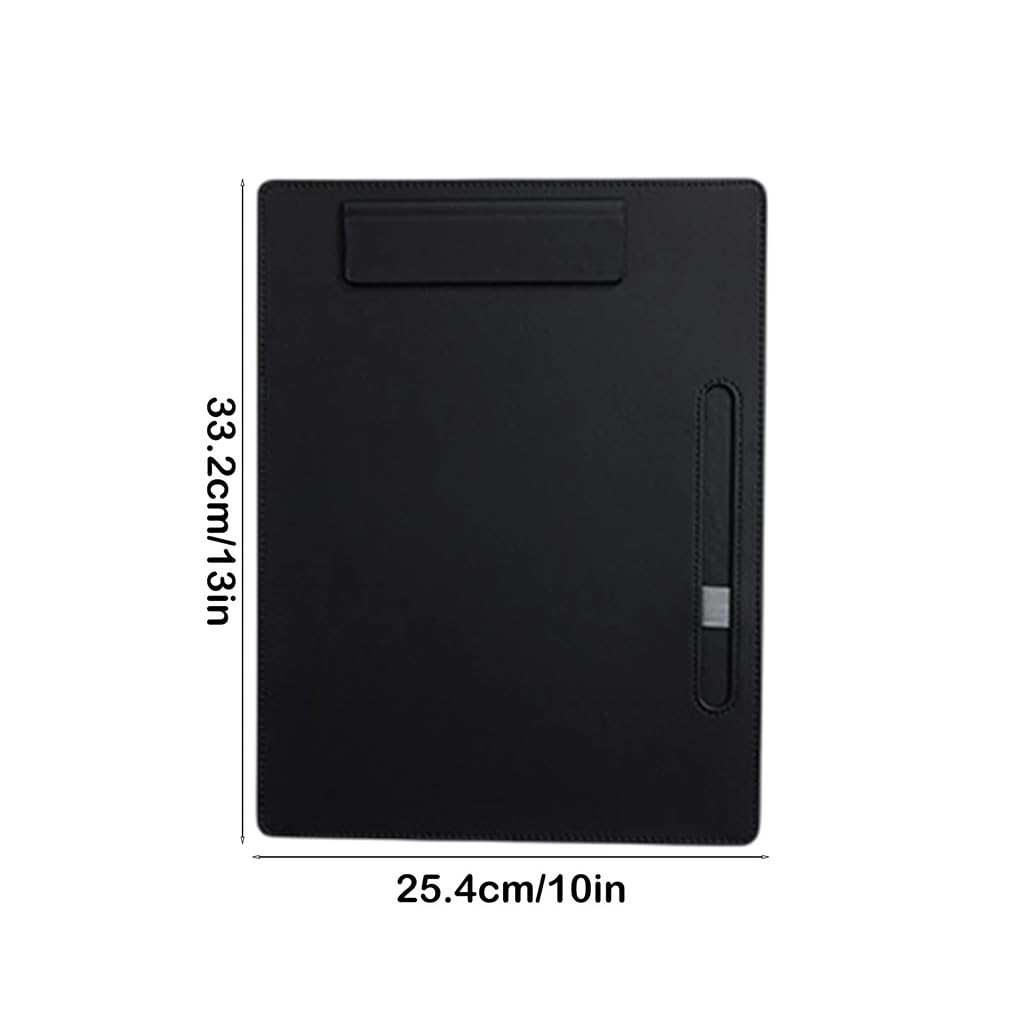ZIBUYU Clipboard for Documents with Foldable Design in Black PU Leather | Office and School Organizer