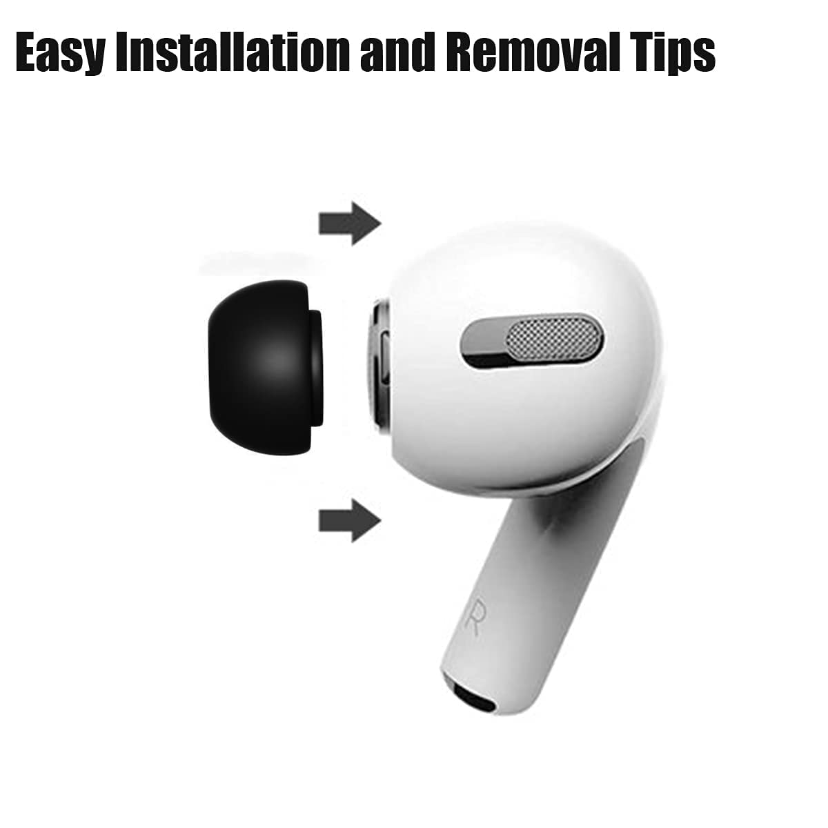 ZORBES Replacement Ear Buds Tips for AirPods Pro featuring Dust Mesh and 3 Pairs Black