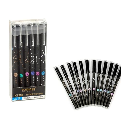 ZIBUYU® Gel Ink Pens 12PCS Erasable, with Eraser 0.5mm