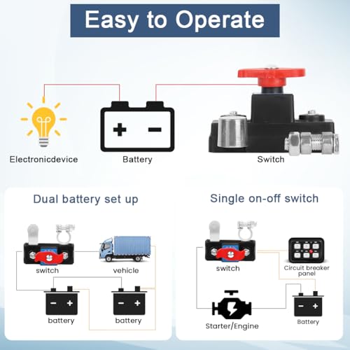 STHIRA® Car Battery Disconnect Switch Manual Automatic Circuit Breaker Anti-Power Off Leakage Protector