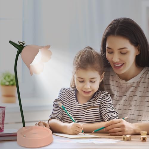 ELEPHANTBOAT® Desk Lamp for Children,Sky Dimmable LED Table Lamp with 3 Colour Temperatures,USB Bedside with Touch Sensor and Flexible Arm Girls' Desk for Reading Learning