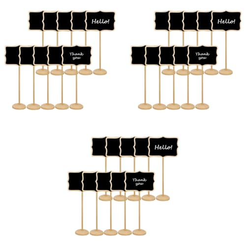 Climberty® 30PCS Mini Chalkboard Sign Stands Writable Message Labeling for Buffet Food Decorative Nameplates with Wooden Base Catering Wedding Party Festivals 3.3x2.4 inch