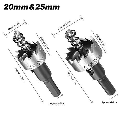 HASTHIP Drill Bits Set for Metal and Stainless Steel with Sharp Heat‑Treated Edges | 5 Pcs 16‑30 mm HSS