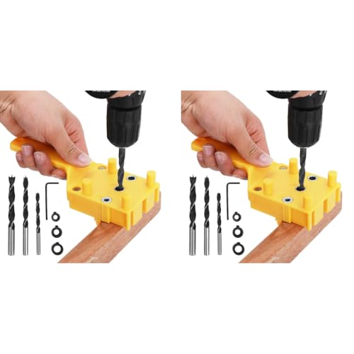 Serplex® 16PCS Hole Drilling Locator Tool Set Includes 3 Drill Bits Drilling Bushings Self Centering Doweling Jig with Handle Multi Hole Locator for Wooden Work