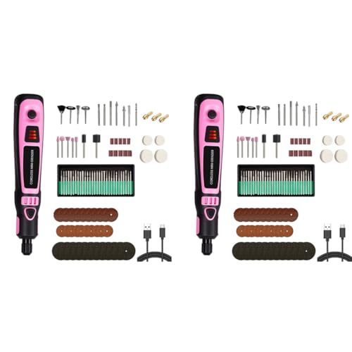 Serplex® 192PCS 3.7V Mini Cordless Electric Drill Handheld Rotary Tool Kit with USB Rechargeable 3 Adjustable Speeds Multi-Accessory Set for DIY Woodworking Resin Art Crafting Engraving