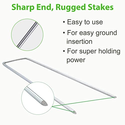 HASTHIP® 100 Pcs 6 Inch Heavy Duty Galvanized Steel Landscape Staples, Rust Resistant Garden Pegs for Securing Fabric, Drip Irrigation Tubing, Lawn Edging, Fences, Cables, Multi-Use Gardening