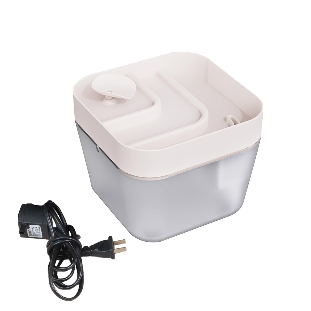 ZIBUYU Cat Water Fountain for Cats and Dogs with 2.2L Capacity featuring Step-Type Flow | Quiet Automatic Filtration System
