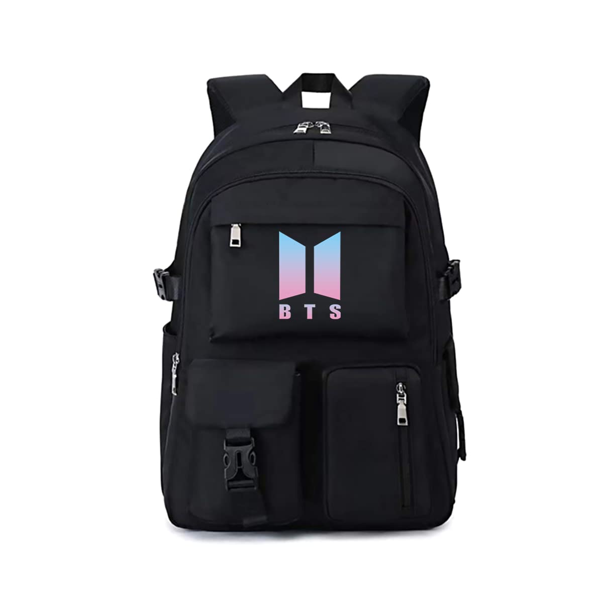 PALAY® BTS Bags for Girls School Bags Kpop BTS Bangtan Theme Prints Casual Backpack for Student Laptop Bag College School Bag for Boys