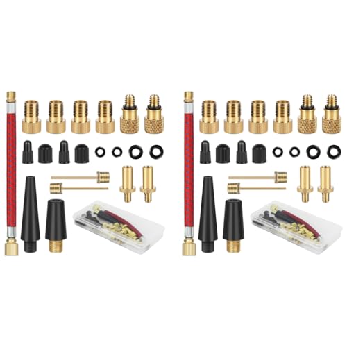 STHIRA® Bicycle Valve Adapter Kit with Box Set of 42PCS French Universal Adapters Car Air Pump