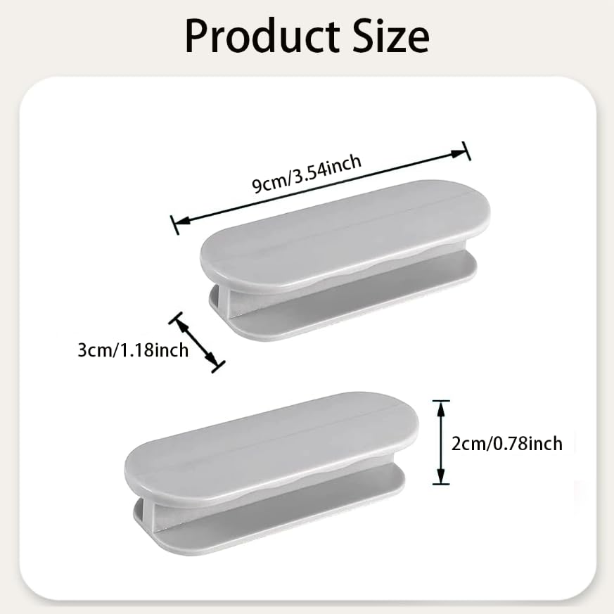 Zibuyu Self Stick Auxiliary Door Handles for Cabinets and Drawers with 0.8 in Groove | Grey ABS Push Pull Helper