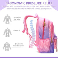 PALAY® School Backpack for Girls Large School Backpack for SchoolGirls 6-12 Years Old Colorful Gradient Purple Fashion Primary Schoolgirls Backpack School Gift, Christmas Gift Rakhi Gift