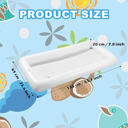 Proberos® Inflatable Ice Pool for Party Liquor Serving Buffet Bar with Drain Plug BBQ Picnic Supplies Salad Food Drinks Tray 53x25.6 inches 2PCS