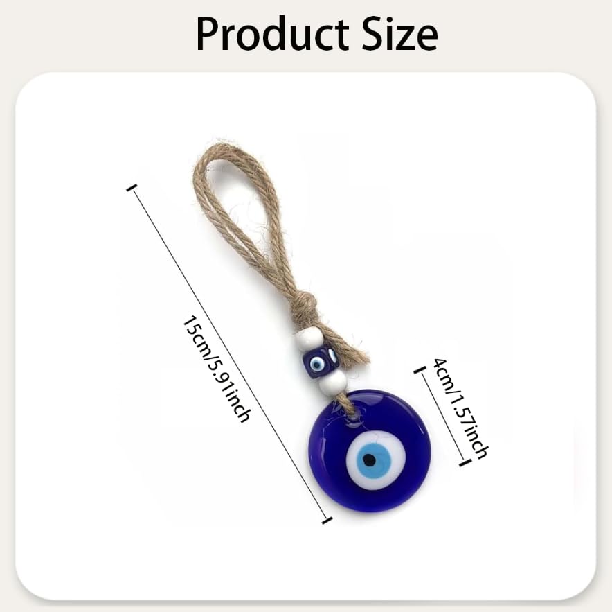 ZIBUYU Evil Eye Car Hanging Ornament for Cars Homes and Offices with Blue Beads | Protective Charm and Decorative Accessory