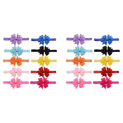 SANNIDHI® 10 Pcs Satin Baby Hair Band Hair Bands for Baby Girls Bowknot Elastic Headbands for Baby Girl Christmas Gifts Multicolor X2