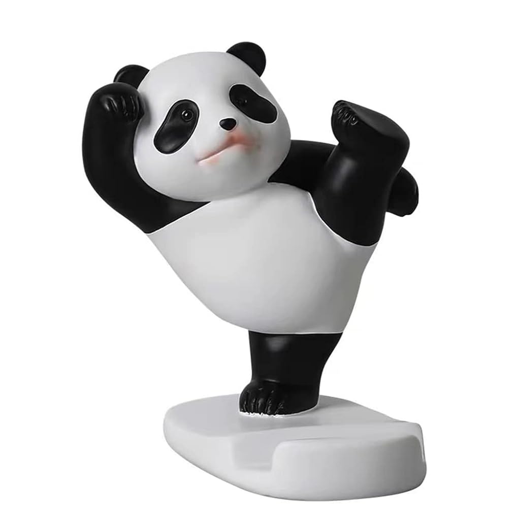 ZIBUYU® Phone Stand Desk Accessories Resin Panda Figurines Home Decor Decorative Tabletop Ornaments Cute Phone Holder