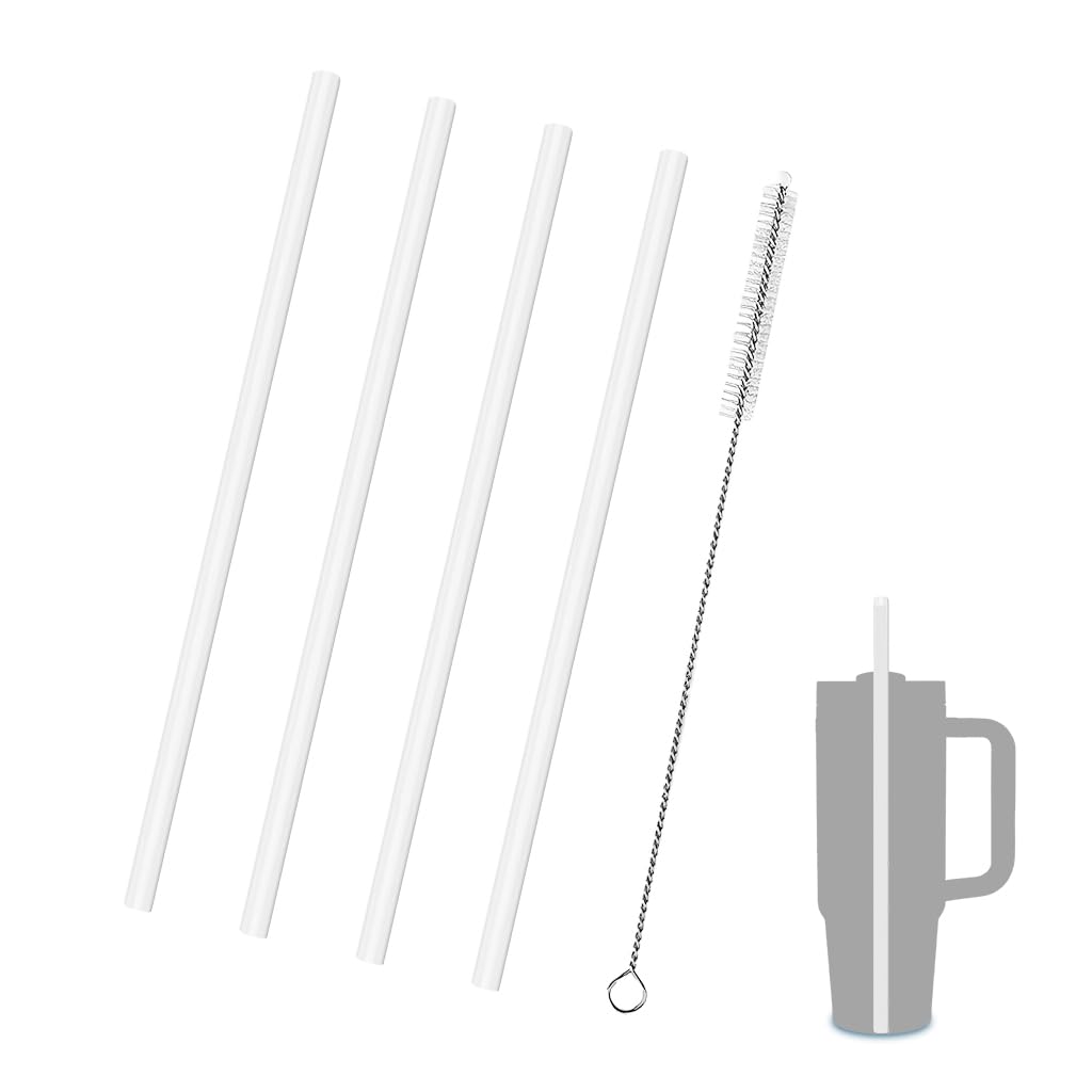 HASTHIP Reusable Food PE Straw Set for 14oz to 40oz Tumblers with Cleaning Brush | Transparent Design