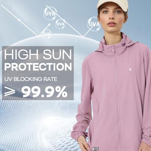 Venzina® Women's Jacket Hoodie Long Sleeve Lightweight Athletic Jacket UPF 150+ Shirts Sun Protection Clothing for Outdoor Hiking