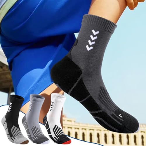 Proberos® 3 Pairs Compression Socks Men's Sport Running Crew Fashion Towel Cloth Sweat Yoga 2PCS
