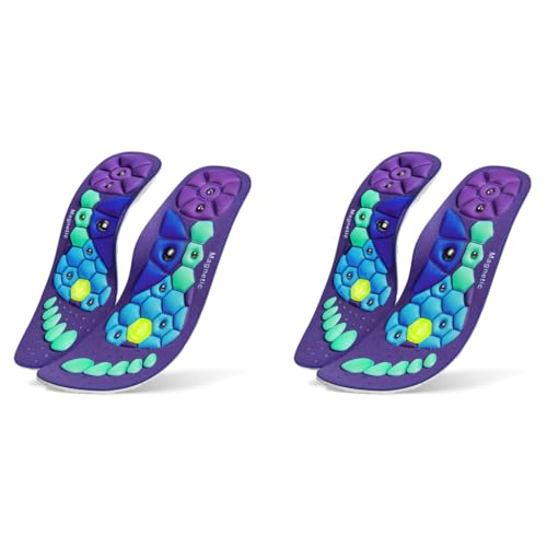 HANNEA® 1 Pair Acupressure Shoe Sole Breathable Magnet Nubs Massager Insoles for Men Women Stimulate Blood Circulation Relieve Tension Tools Kit Large Size EU 44-47 2 PCS