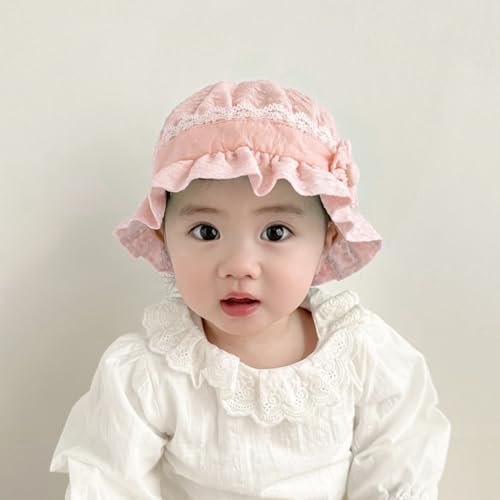 SNOWIE SOFT® Baby Sun Hat Toddler Girls Cap Breathable Cotton Bucket Cute Floral Embossing Birthday Gift 6-18 Months 3 PCS