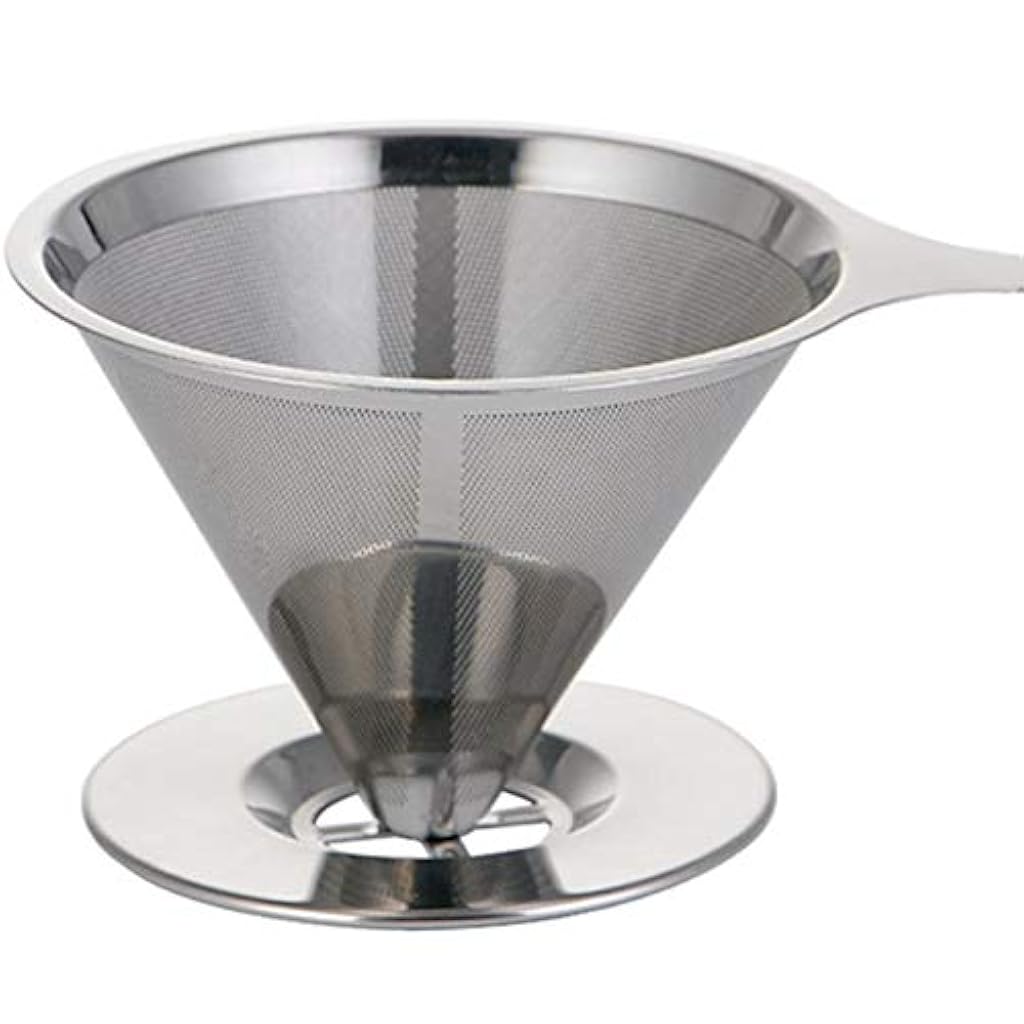 Supvox® Pour Over Coffee Dripper-Stainless Steel Reusable Drip Cone Coffee Filter-Portable Pour-Over Coffee Maker-Paperless Metal Fine Mesh Strainer Coffee Pourover Brewer-Camping Coffee Maker