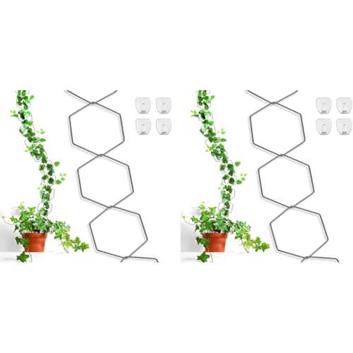 HASTHIP® 36PCS Garden Chain Trellis for Climbing Plants Metal Hexagon Plant Wall Indoor Outdoor Vine Support Modern Houseplant Accessories