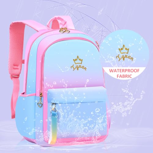 PALAY® School Backpack for Girls Large School Backpack for SchoolGirls 6-12 Years Old Colorful Gradient Pink Fashion Primary Schoolgirls Backpack School Gift, Christmas Gift Rakhi Gift