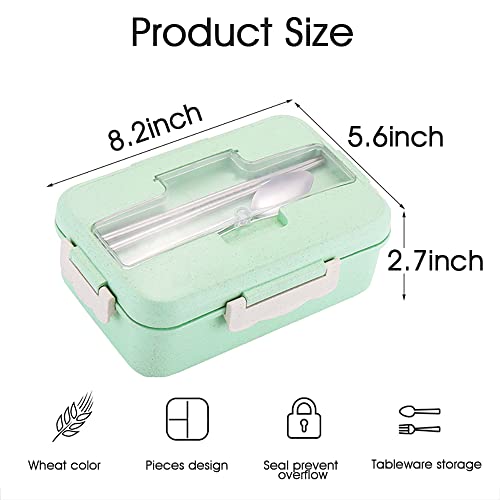 HASTHIP® Lunch Box with Tableware Combo for Kids Boys Adults Leakproof Tiffin Box Set 1000ml Bento Boxes for School or Work Portion Containers BPA Free 3 Compartments Lunch Boxes