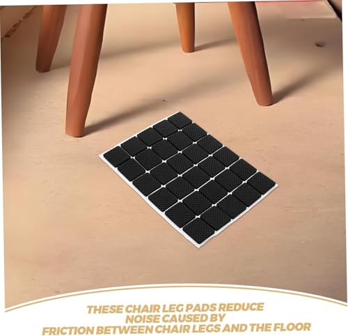 ZIBUYU® 90PCS Chair Leg Floor Protector Self Adhesive Non-Slip Square Black Furniture Pads Balance Anti Scratches Reduce Noise for Floor Protection Hardwood Tile Marble