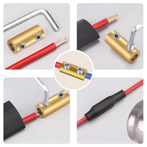 Serplex® 10Pcs Wire Connectors with 10Pcs Heat Shrink Tubes, Screws and Wrench 6 AWG Splicing Quick Wiring Terminal 80 Amp Circuit Connecto