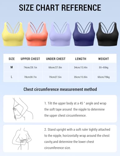 Venzina® Women's Athletic Sports Bra, Fashion Criss-Cross Back Design, Fixed Pads, Push Up & Compression, High Support Workout Top for HTTI, Yoga, Running, Gym