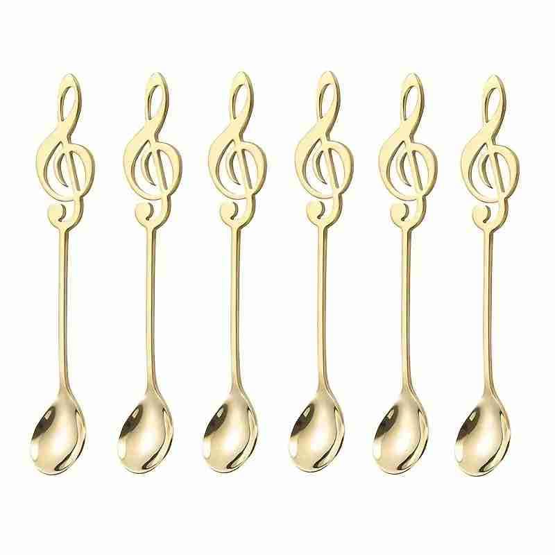 Supvox® 10-Piece Gold Mini Leaf Dessert Forks Set - 4.7