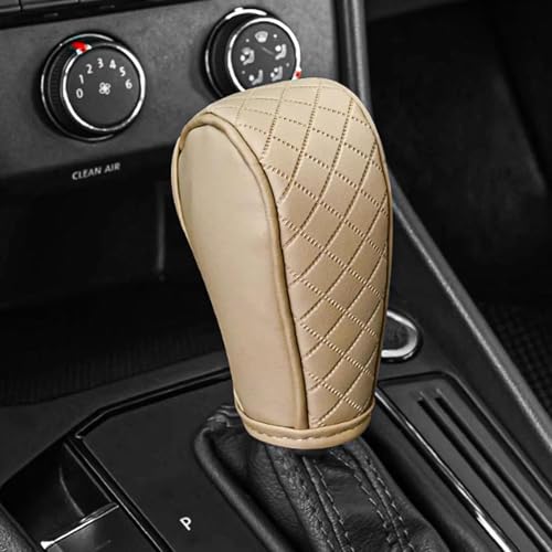 STHIRA® Premium PU Leather Car Gear Knob Cover Fashionable Anti-Slip, Durable & Universal Fit Car Gear Cover Protects Against Scratches/Wear