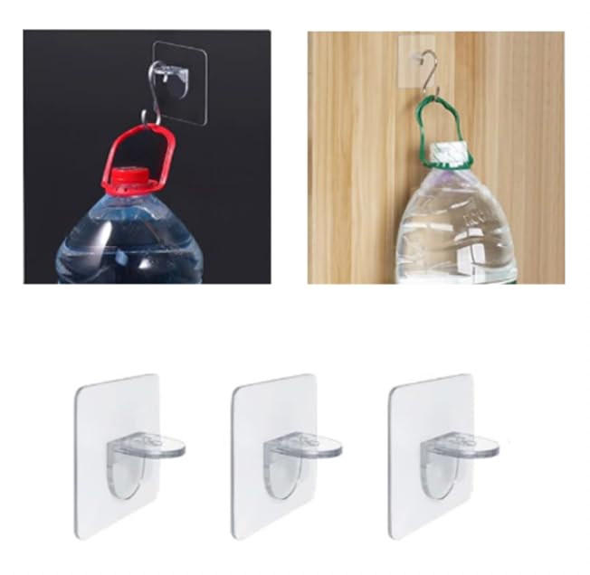 Zibuyu Transparent Self Adhesive Shelf Brackets for Kitchen and Closet featuring 7x7cm No Drill Acrylic Holders | 20 Pcs