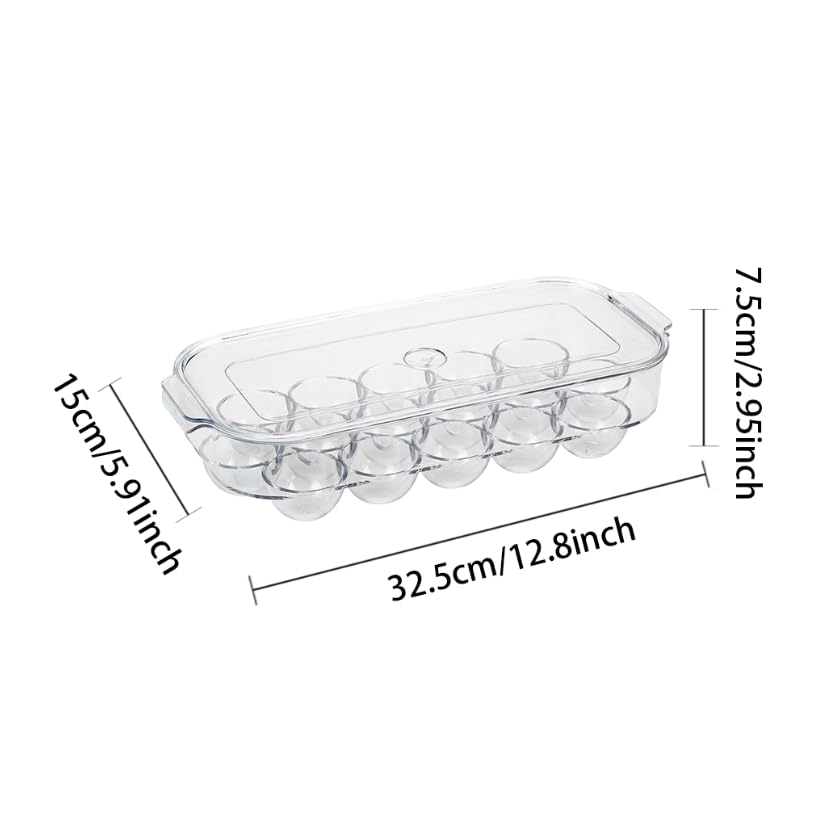 ZIBUYU KitchenCraft Egg Holder for Fridge Storage with Clear Plastic Design | Kitchen Organizer