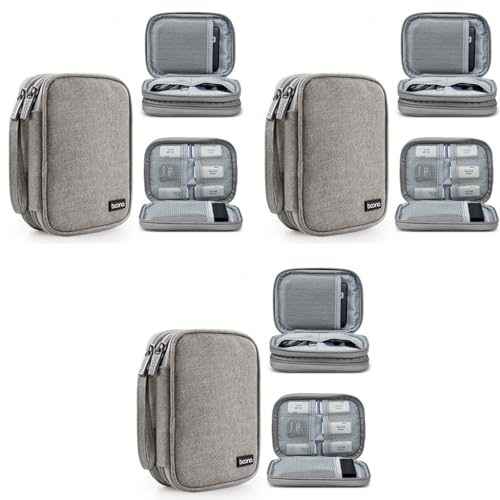 ZORBES® Carrying Case for Ssd Hard Drive Storage Bag Double Layer for Two 2.5 Inch Oxford Cloth Accessory Bag Not Include Ssd Accessories Grey X 3