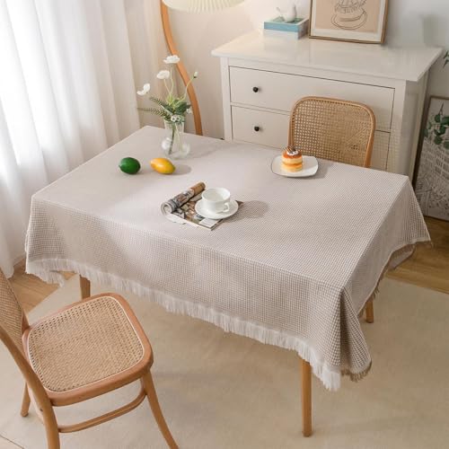 HASTHIP® Home Linen Premium Cotton 48 inch Circular Table Cloth Printed Round 4 Seater Washable Reusable Cloth Cover for Table top (48 inch Diameter, Aangan Blue)
