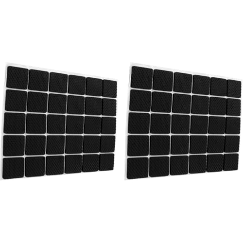 ZIBUYU® 30PCS Chair Leg Floor Protector Self Adhesive Non Slip Square Black Furniture Pads Balance Anti Scratches Reduce Noise for Floor Protection Hardwood Tile Marble