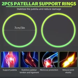 Proberos® Patella Support Ring Anti-Slip Silicone Patellar Knee Band Bandage Fashion Glow in The Dark for Sports Lightweight Design Running Basketball 2 PCS