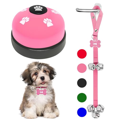 Qpets Dog Door Bell, Dog Training Bell for Potty Training, Going Out, Simple Instruction Dog Training Bell for Behavior Training & Communication Door Hanging Bell for Puppies, Adult Dog