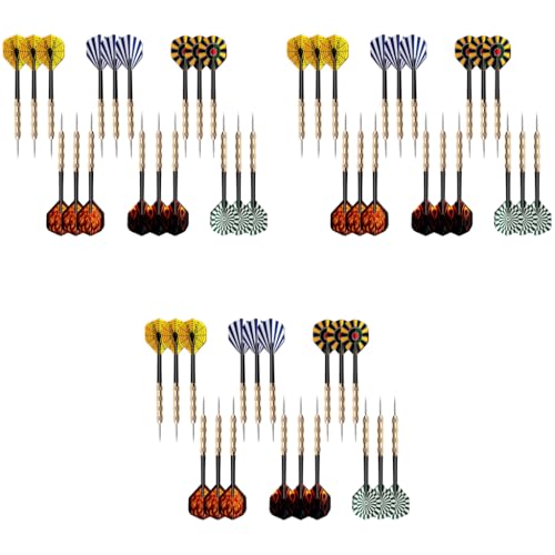 Proberos® 54PCS Adult Darts Set Fancy Steel Tip with 6 Unique Flights 18g Copper Plated Metal Ideal for Party Game Entertainment Teenager