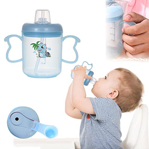 SNOWIE SOFT® @ Toddler Water Bottle with Ears Foodgrade PP Cup Drinking Cup with Silicone Straw Heat Resistant Water Cup Milkpowder Bottle with Calibrated Scale 260ml Heat Resistant Microwave Use