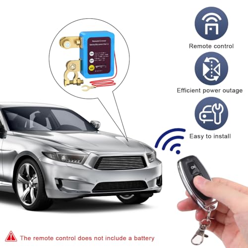 STHIRA® 12V/24V Car Battery Power Switch, Smart Remote Control Car Battery Power Switch with 2 Remotes, LCD Voltage Display, Low-votage Auto Shut Off, Electricity-leaking Indicator Design