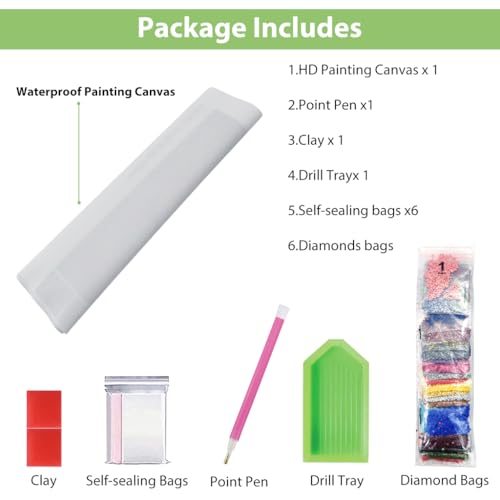 HASTHIP® Diamond Painting Kit 12x16inch Eye 5D for Adults Kids Suitable Home Leisure Wall Decoration Gift 2 PCS