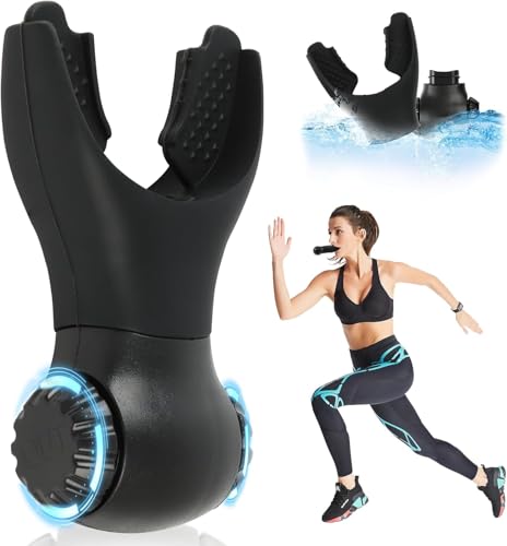 Proberos Respiratory Trainer Inhale /Exhale Respiratory Trainer for Running Fitness Trainer Adjustable Resistance Breathing Trainer Improve Respiratory Muscle Endurance, Black