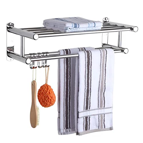 HASTHIP® Towel Holder Wall Towel Rack, 2-Layer Towel Hanger/Rack Stainless Steel Towel Rack for Bathroom/Towel Stand/Hanger/Bathroom Accessories